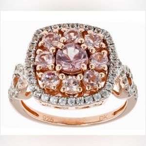 Pink Color Shift Garnet 18K RG/Sterling Silver Ring